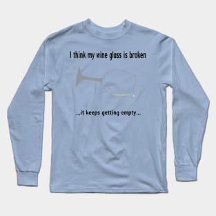 Broken wine glass - white wine for light bg Long Sleeve T-Shirt